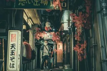 Even out in town, it's a good idea to wear a mask