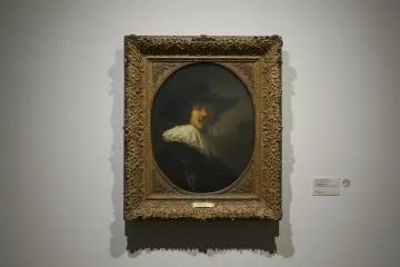 Portrait of Amsterdam citizen by Rembrandt, paired picture of wife, at the Cleveland Museum of Art