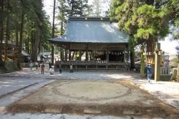 Sumo ring at Suwa shrine, Nagano