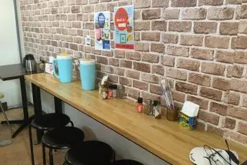 Dine in area can seat 8.