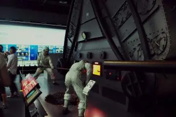There is a "large objects room" with a collection of military aircraft and other objects.