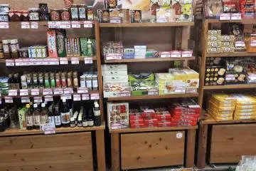 Shelves of local products