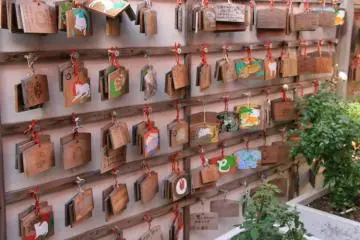 Votive tablets from people hoping for luck and happiness