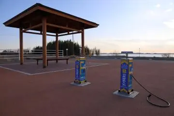 Rest stop for cyclists along the way