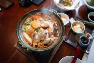 Anko nabe (Anglerfish hot pot) at Tousuian