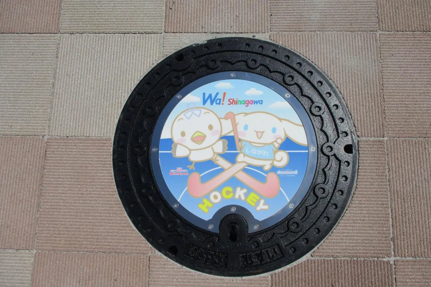Yashio hockey games (Shinakamon on left, Cinnamoroll on right) (照片由: Shinagawa Tourism Association)