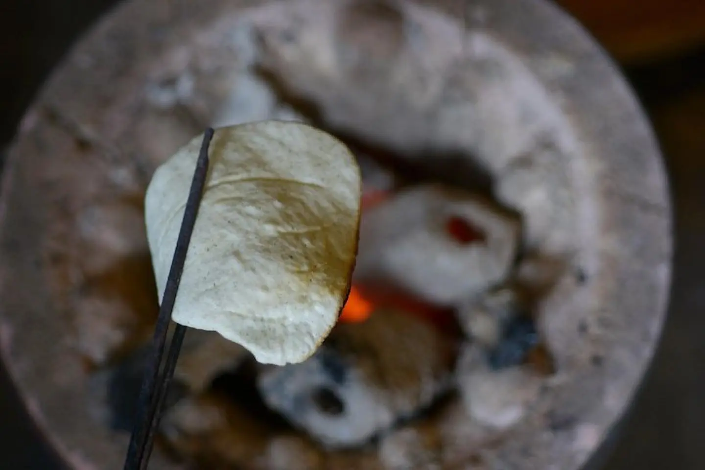 Cooking the Senbei (Photo: Mark Oxley)