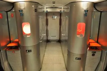 Sonic train: museum-like display cases