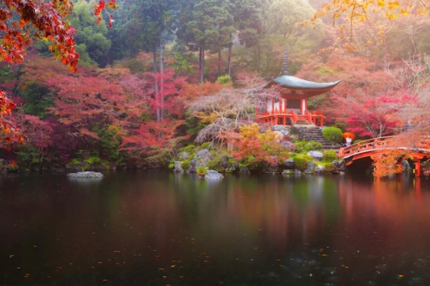 Autumn colours at the Benten Pond, Daigo-ji Temple (저작권: Freepik.com)