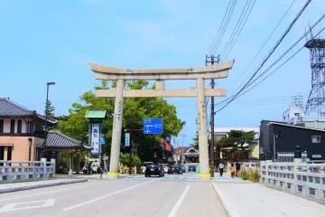 The torii gate on the approach to the shrine