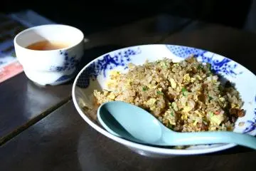 Fried rice and soup at Bamiyan