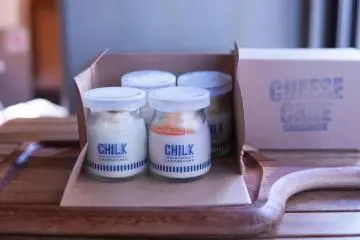 The bottled "Chilk" three-level cheesecake is a best-seller