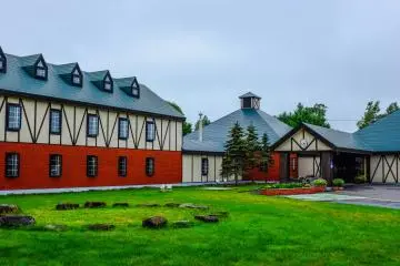 It's difficult to miss this beautiful hotel in Tsurui Village