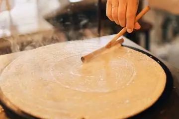 Crepe making in progress!
