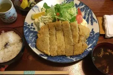 Fried pork and cheese cutlet.