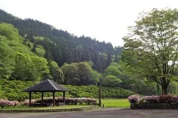 Pavilion to rest in the Rhododendron park. 