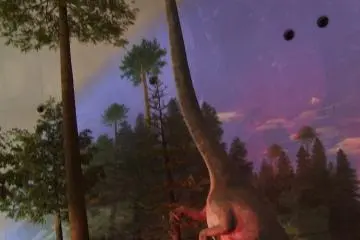 Langit-langit museum yang tinggi menjadikan tempat ini bisa memajang replika-replika dinosaurus yang sangat tinggi