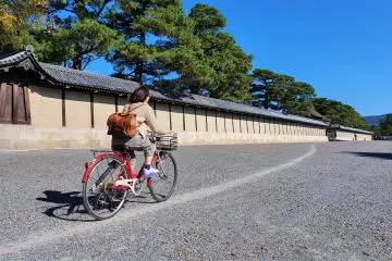 Even Kyoto Imperial Palace is an easy ride from the Kamo River cycleway in Kyoto