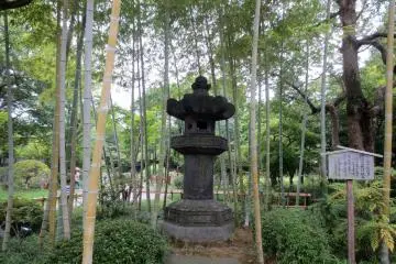 Stone lantern hidden in the bamboo in Heisei Garden