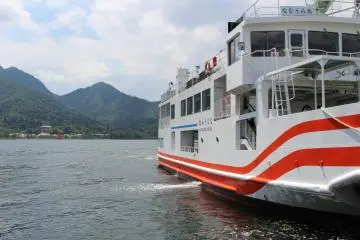 Catching the ferry at Miyajima