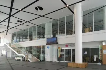 Inside the station building