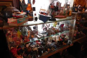 Rows of small vintage articles
