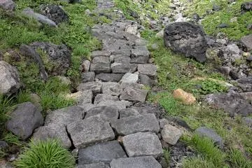 The paved trail of the North Face