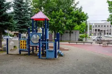 The park features numerous playground equipment to keep the children entertained