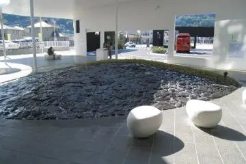 Fountain monument outside the station