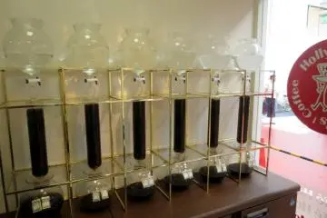 The classic coffee machines by the entrance