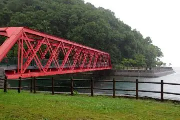 The Yamasen Railroad Bridge, which was rebuilt in 1994 for preservation
