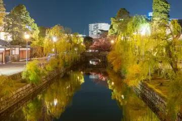 Historical Kurashiki Bikan at Night