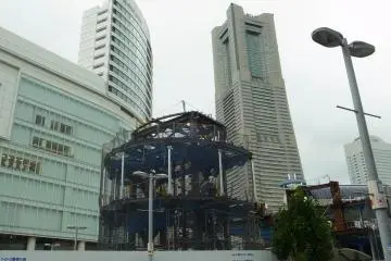 The Yokohama Air Cabin’s (ropeway) station is under construction