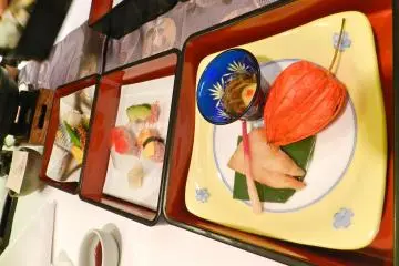 The beginnings of the really special lunch at Koyo Onsen.
