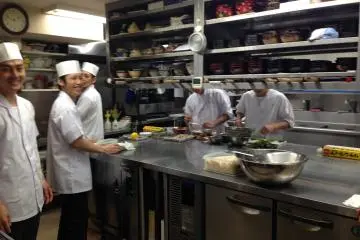 The friendly team in the kitchen