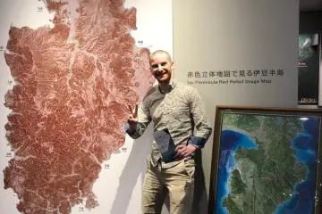 Me excited about all the places in the Izu Peninsula that I'm going to visit next!