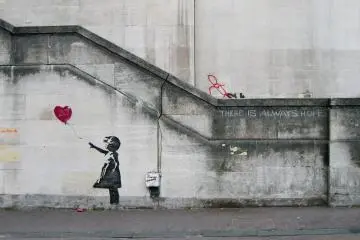 One of Banksy's iconic works