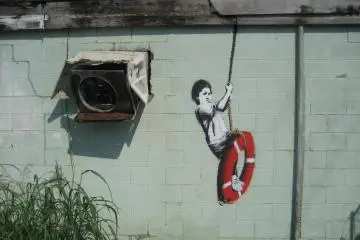 One of Banksy's works in New Orleans
