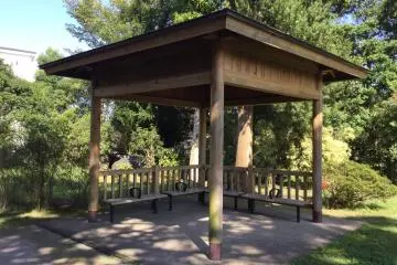 A pavilion to mark the site
