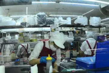 You could see the sushi chefs preparing&nbsp;in&nbsp;the kitchen