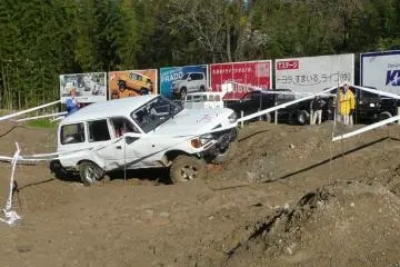 Navigating the mud and humps, Sanage Adventure Field