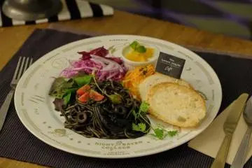 The squid ink pasta dish