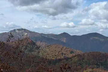 The 3 peaks seen from the distance L Mt Ushigata, C Mt Shirokkomori R Mt Washigamori