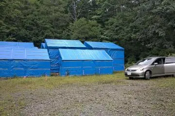 The parking at Geto Camp, starting point for Mt Washigamo