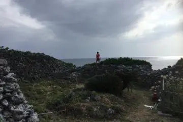 With dark clouds, the ruins look particularly desolate.