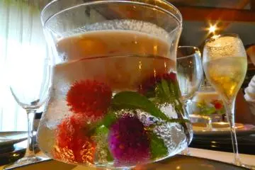 From now on, I will present all my food in bowls of flowers and water.