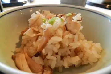 Apparently the mushrooms in this rice are the Japanese equivalent of truffles.