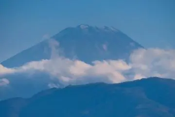 View of Mt Fuji from Kofu Castle ruins