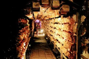 One of the most famous scenes of the shrine is the tunnel of prayer plaques. 