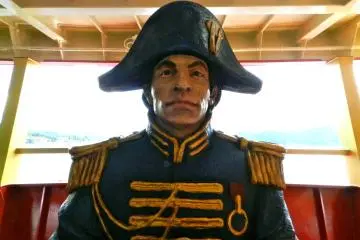 This captain was hanging out on the boat and didn't mind posing for a photo. There was a pirate too, but he was moving too fast for me to snap a shot.